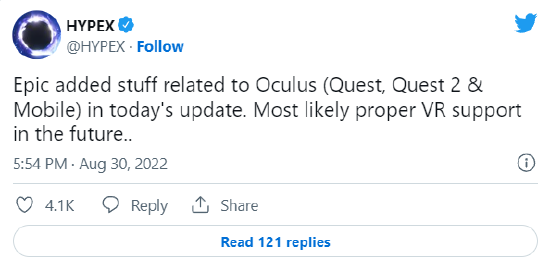 《堡垒之夜》更新或暗示增加对 Quest 的 VR 支持