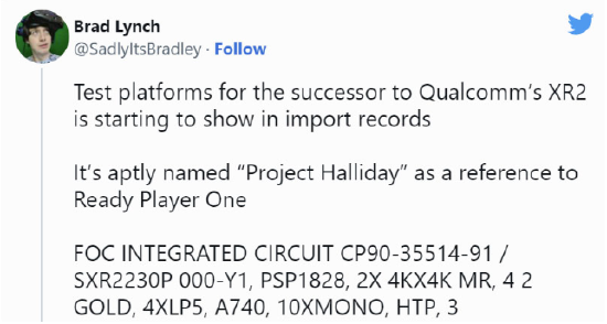 高通或正在测试新一代 XR2 芯片，代号“Project Halliday”