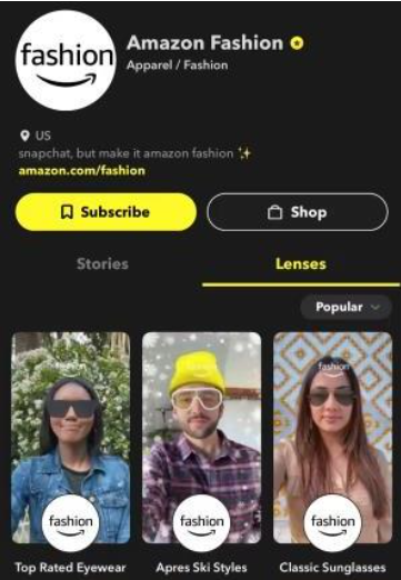 Snap 和 Amazon Fashion 合作打造无缝的 AR 购物体验