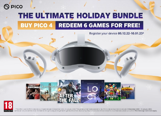PICO 4 海外版推出圣诞促销活动，购机附赠六款 VR 游戏