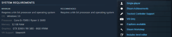 Valve 回应  Steam 商店页面“VR支持”显示方式的变化