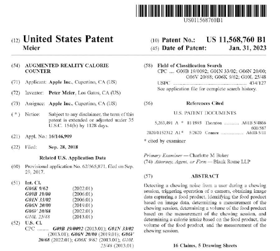 苹果新专利表明其头显或有 AR 卡路里计数器功能