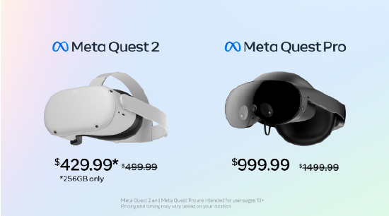 Meta 宣布降低 Quest 2 及 Quest Pro 售价