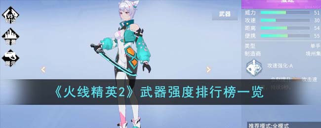 《火线精英2》武器强度排行榜一览