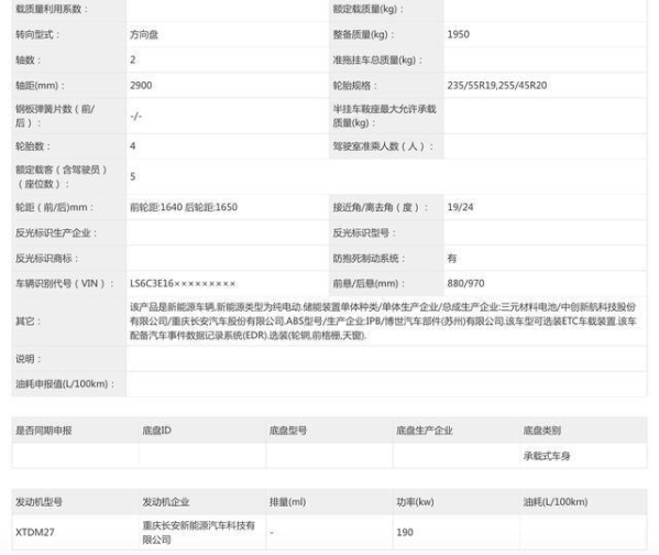 长安深蓝首款新能源SUV登陆工信部 起售价或超20万