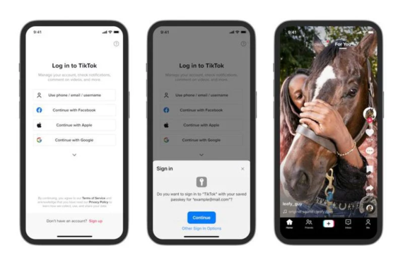 TikTok宣布支持iOS设备密钥登录 比密码登陆更安全