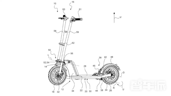 宝马正研发可折叠电动滑板车 专利图已曝光 有哈雷那味了