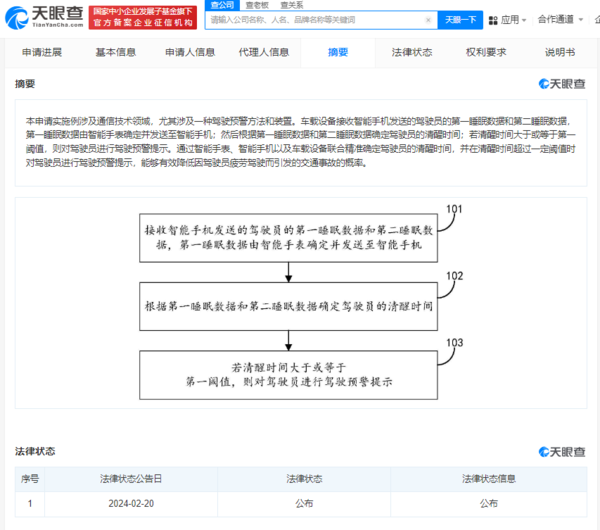 华为公布汽车新专利 手机汽车联动进行疲劳驾驶预警