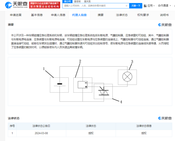 小米汽车碰撞应急处理专利获授权 可便于人员逃离