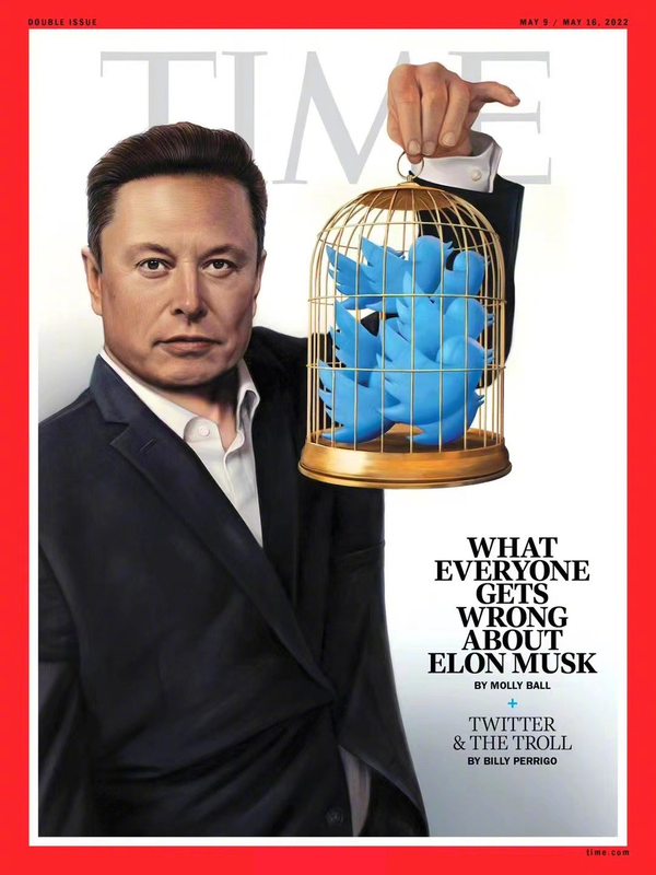 马斯克再登《时代周刊》封面 推特成为“笼中之鸟”