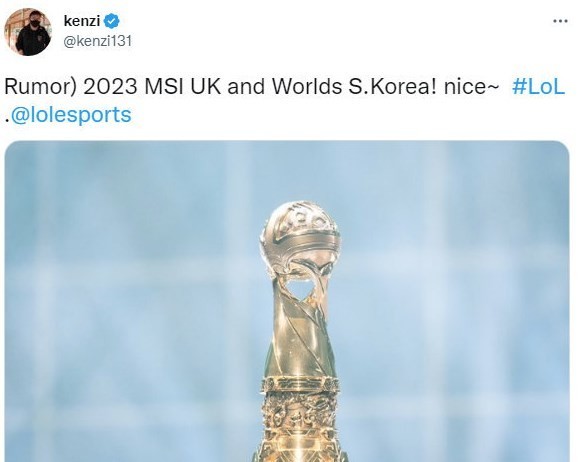 外媒爆料：S13将在韩国举办 明年MSI将在英国举办