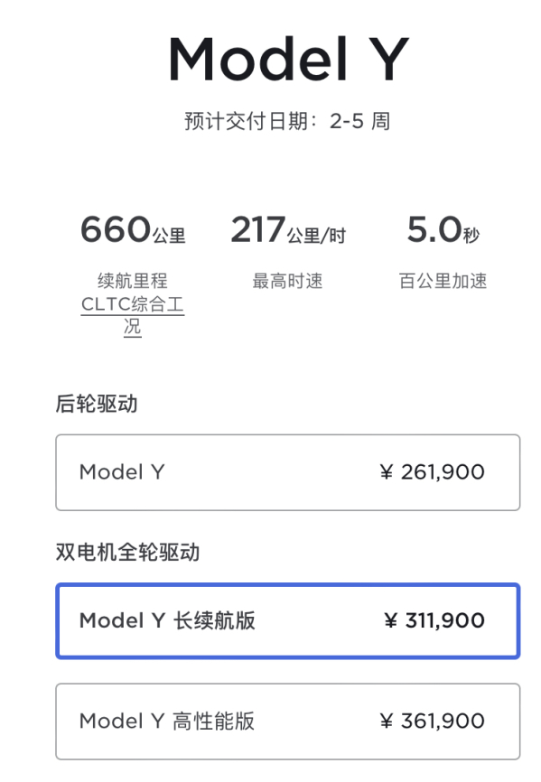 不愁卖！特斯拉Model Y长续航版/高性能版涨价2000元