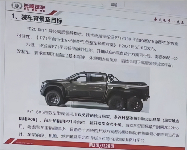 3轴6驱5把锁！长城6X6超级越野平台将于上海车展发布