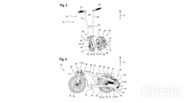 宝马正研发可折叠电动滑板车 专利图已曝光 有哈雷那味了
