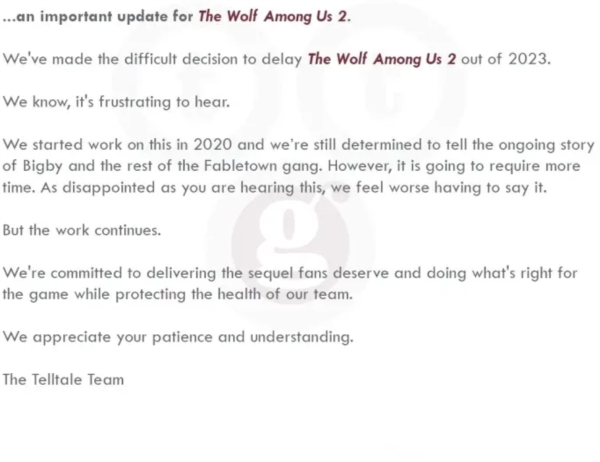 《与狼同行2》宣布延期，2023年之后推出